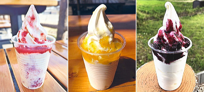 苺ソフト・ゆずソフト・ブルーベリーソフト